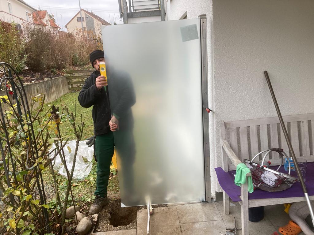 Glassichtschutzmontage