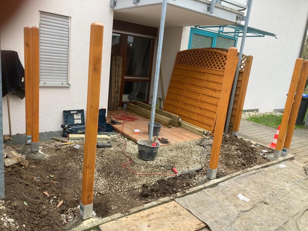 Vorbereitungsarbeiten Sichtschutz